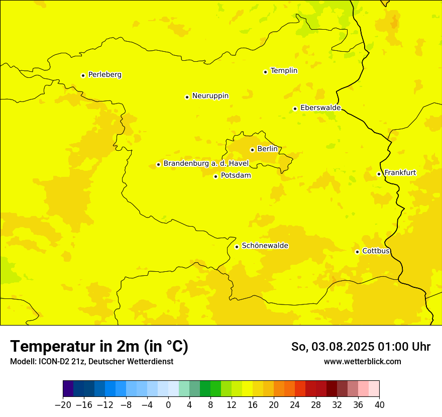 Modellkarten Temperatur