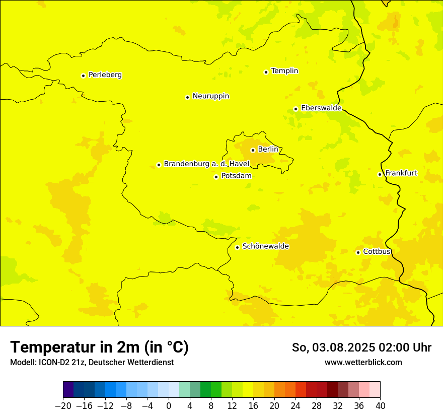 Modellkarten Temperatur