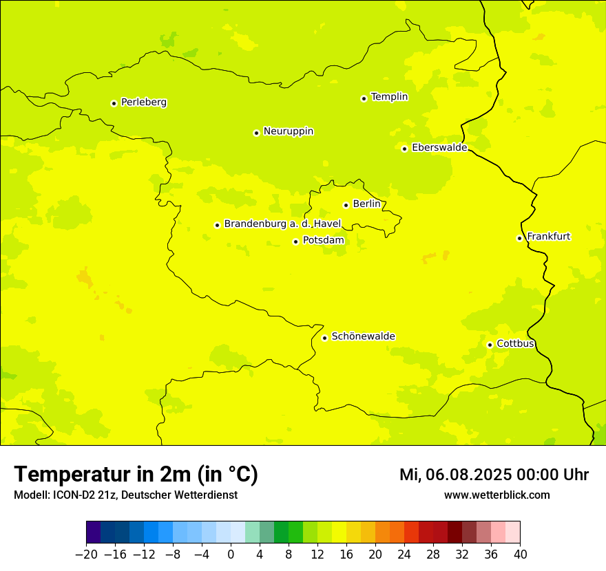 Modellkarten Temperatur