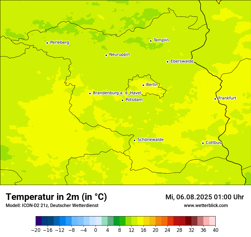 Modellkarten Temperatur