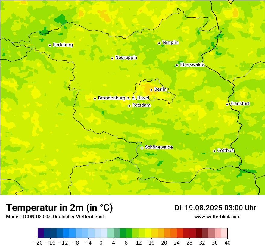 Modellkarten Temperatur