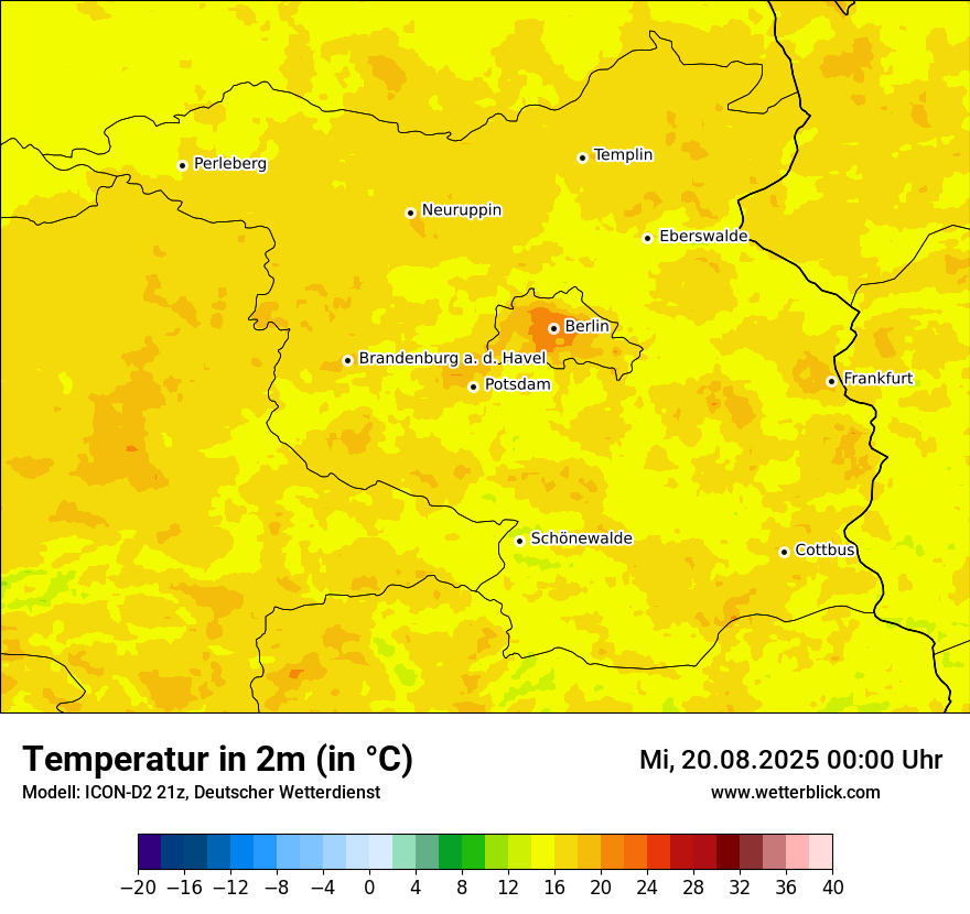 Modellkarten Temperatur