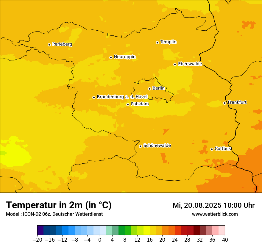 Modellkarten Temperatur