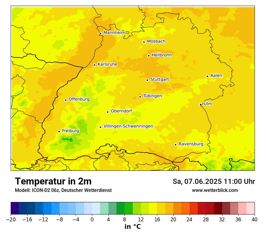 Modellkarten Temperatur