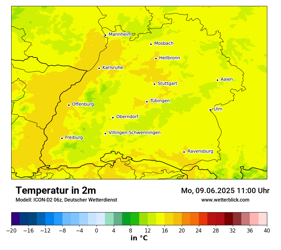 Modellkarten Temperatur