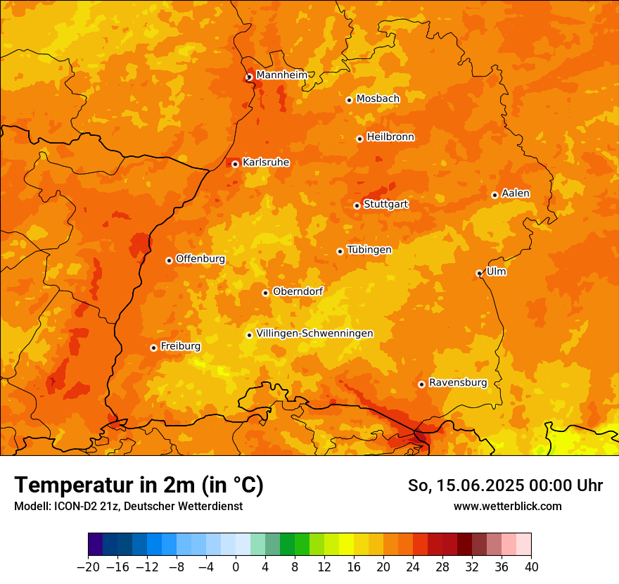 Modellkarten Temperatur