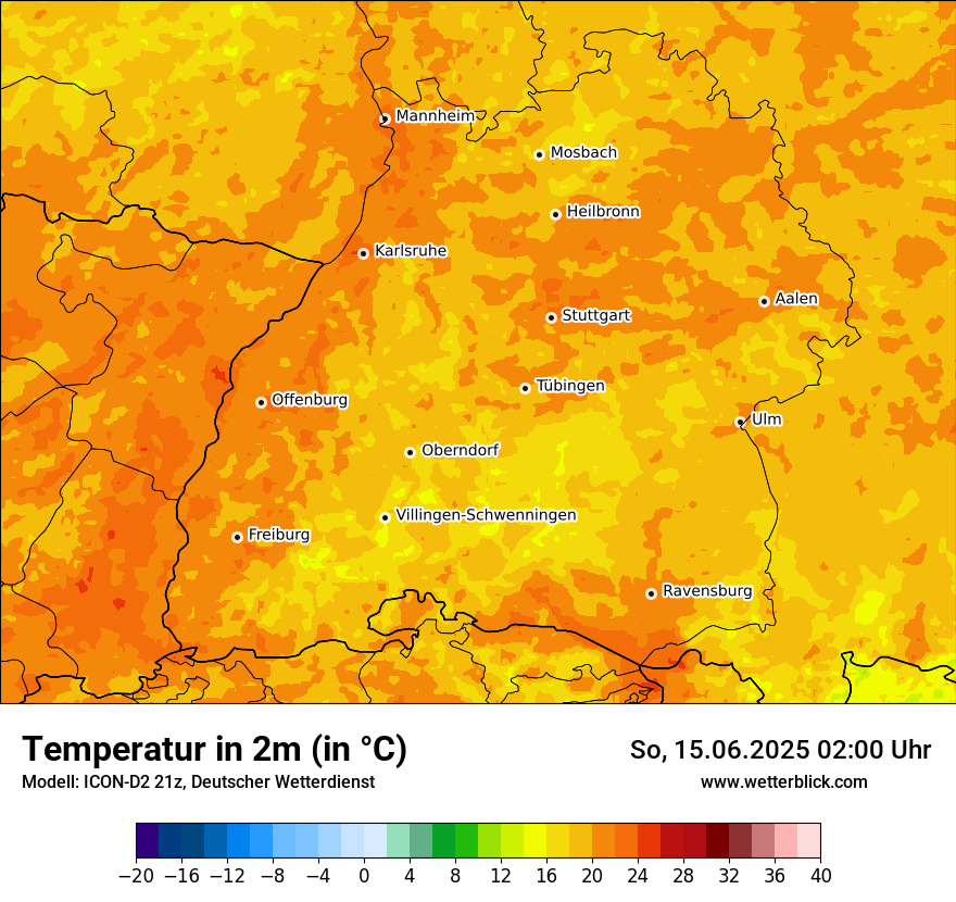 Modellkarten Temperatur