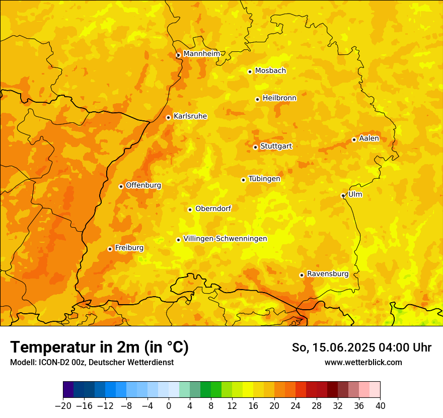 Modellkarten Temperatur