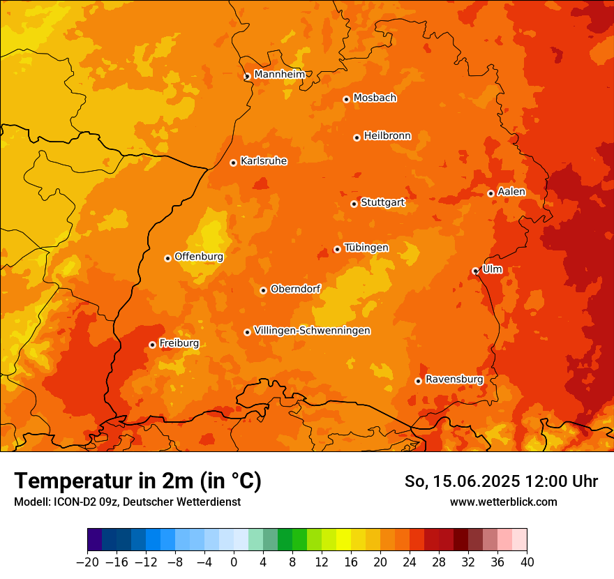 Modellkarten Temperatur