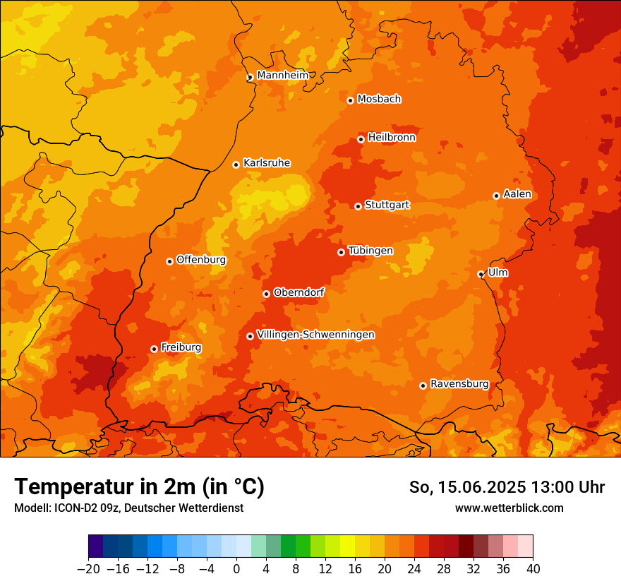 Modellkarten Temperatur