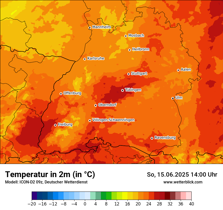Modellkarten Temperatur