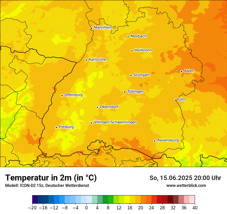 Modellkarten Temperatur