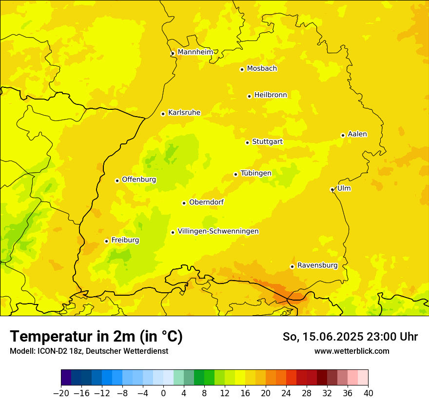 Modellkarten Temperatur