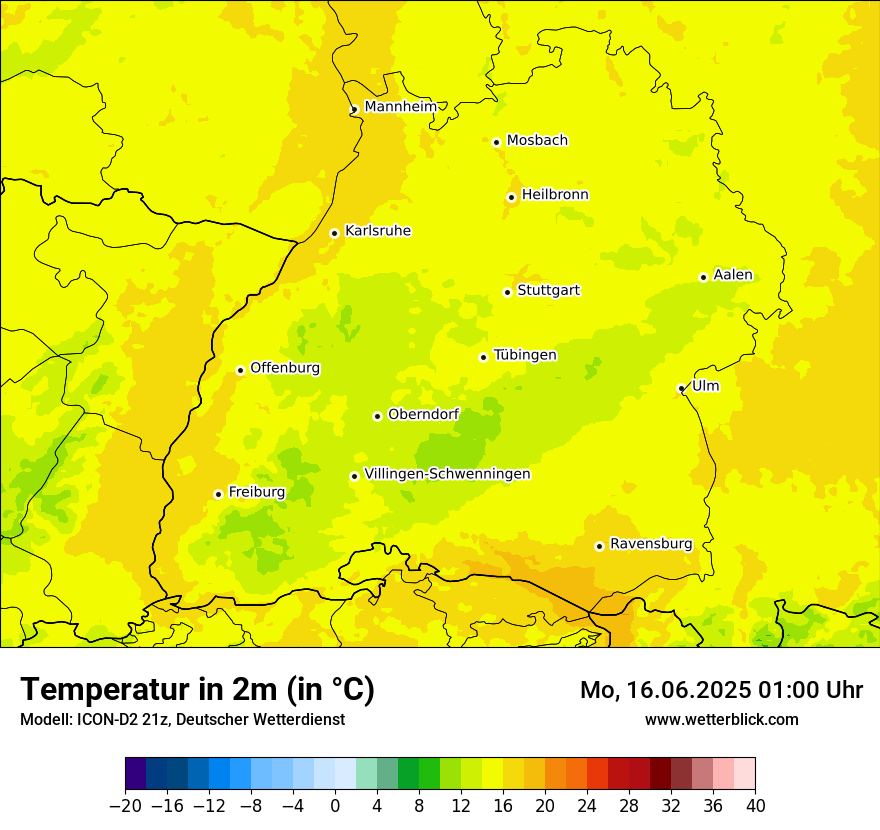 Modellkarten Temperatur