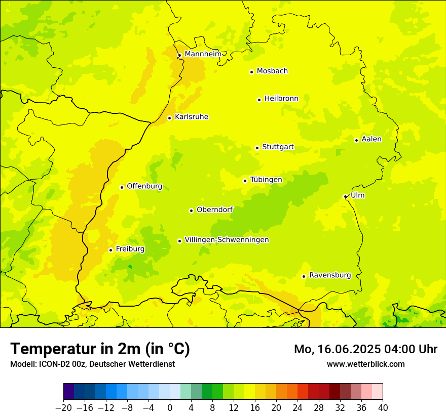 Modellkarten Temperatur