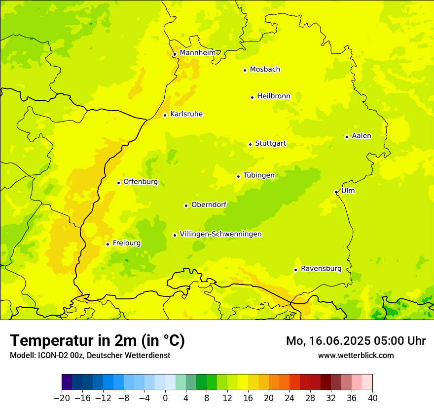 Modellkarten Temperatur