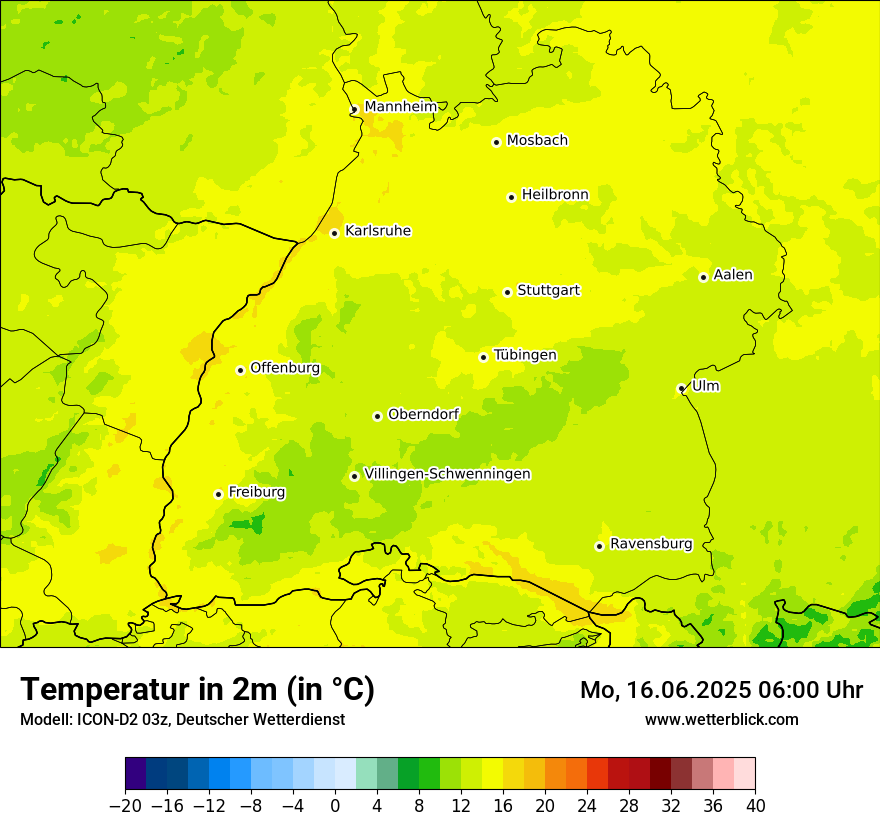 Modellkarten Temperatur