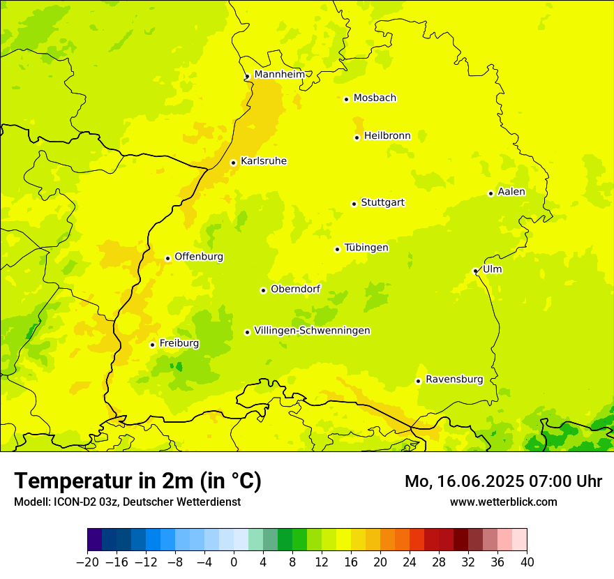 Modellkarten Temperatur
