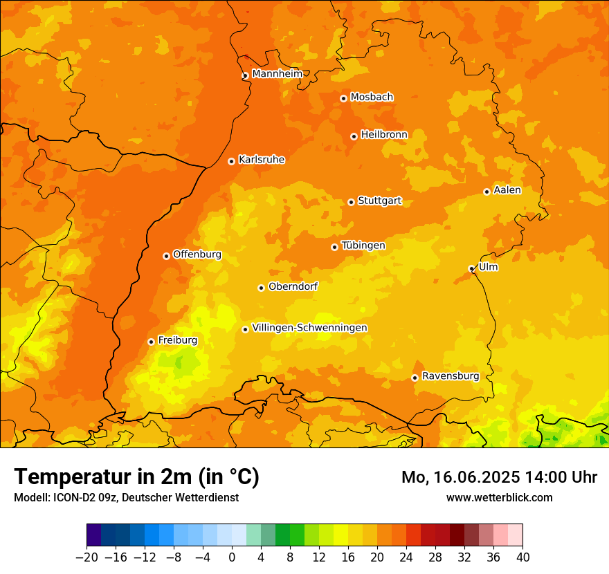 Modellkarten Temperatur