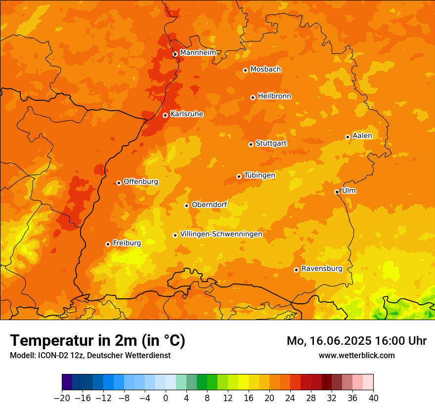 Modellkarten Temperatur
