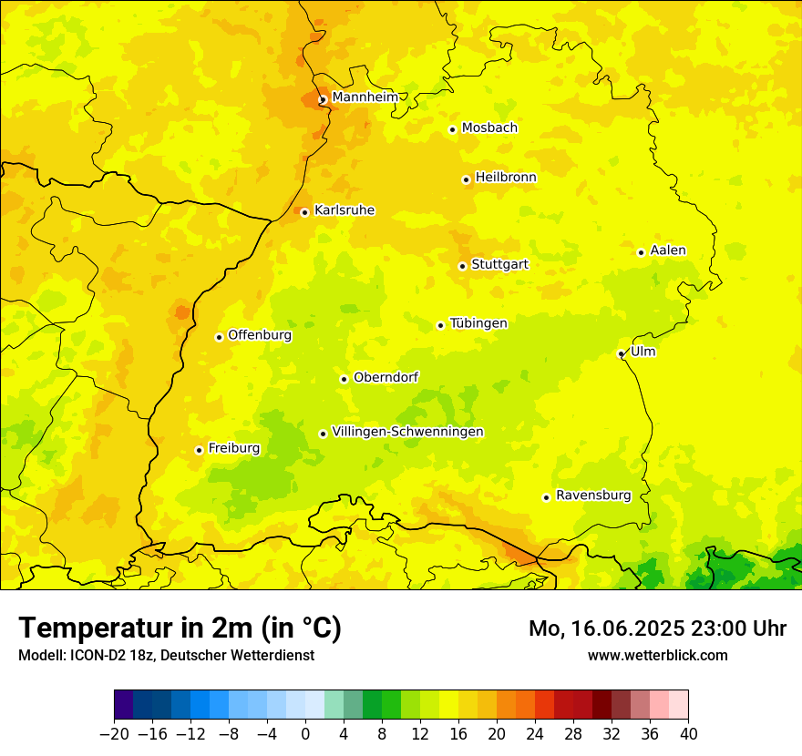 Modellkarten Temperatur