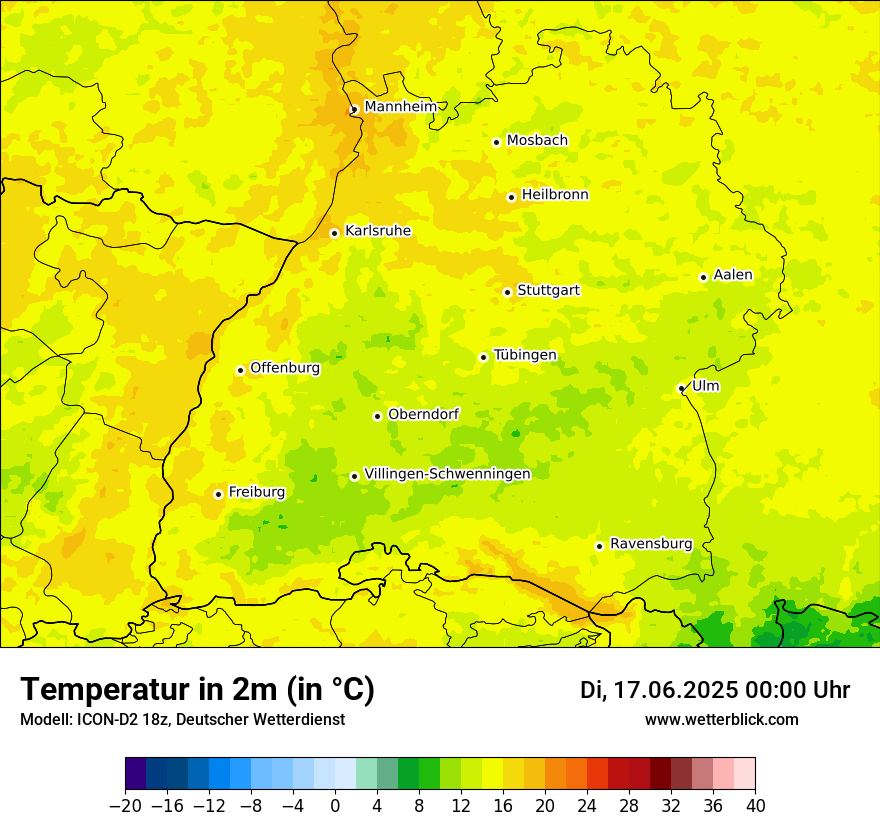 Modellkarten Temperatur
