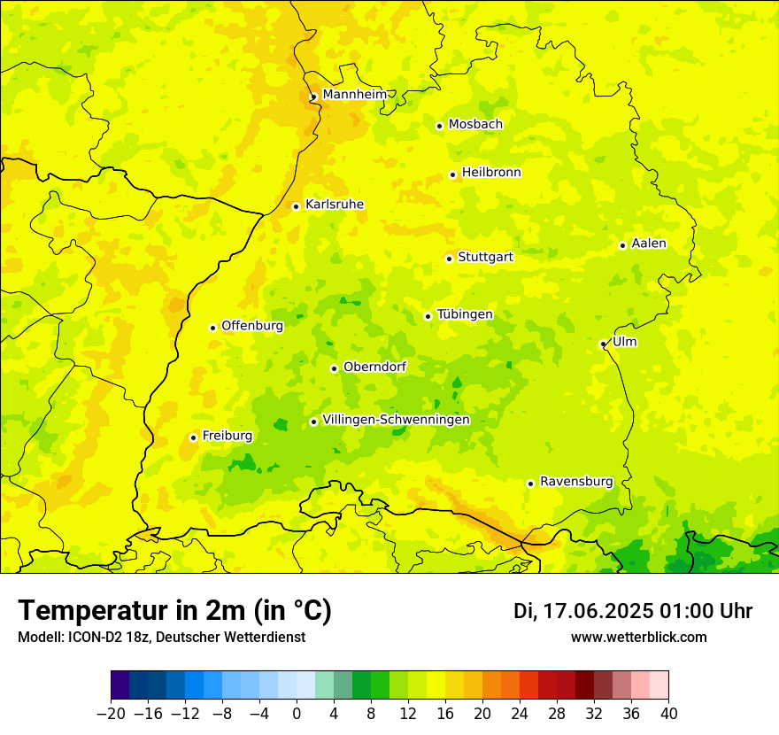 Modellkarten Temperatur