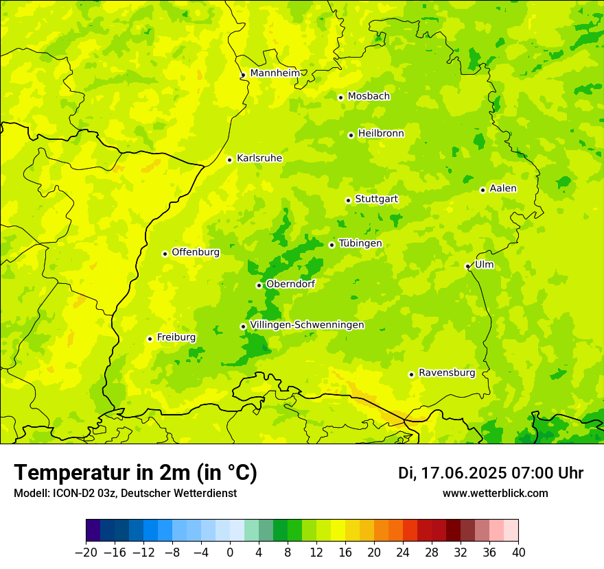 Modellkarten Temperatur