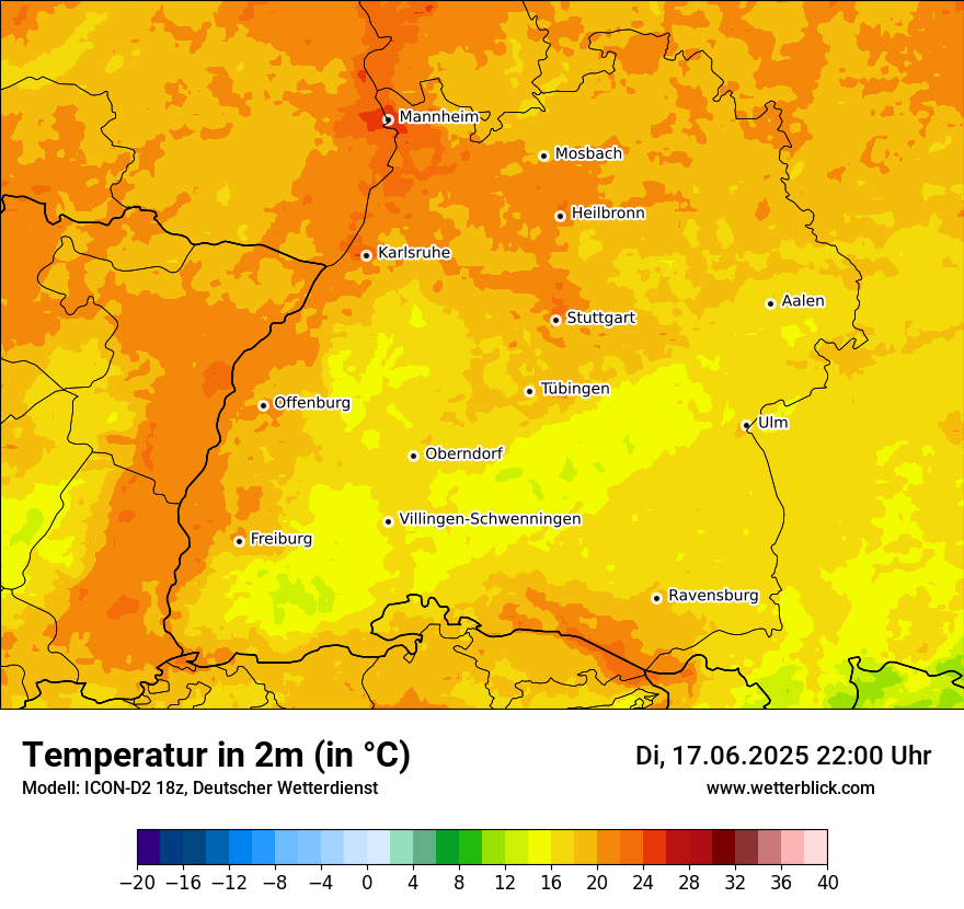 Modellkarten Temperatur