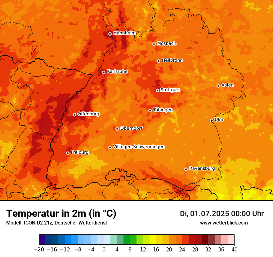 Modellkarten Temperatur