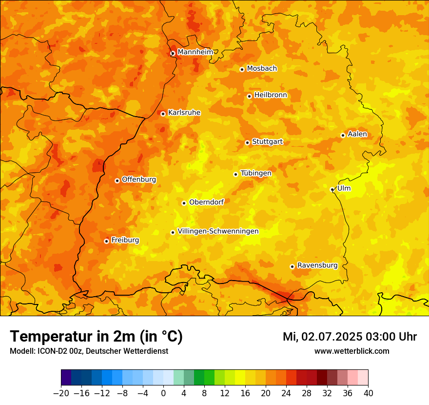 Modellkarten Temperatur