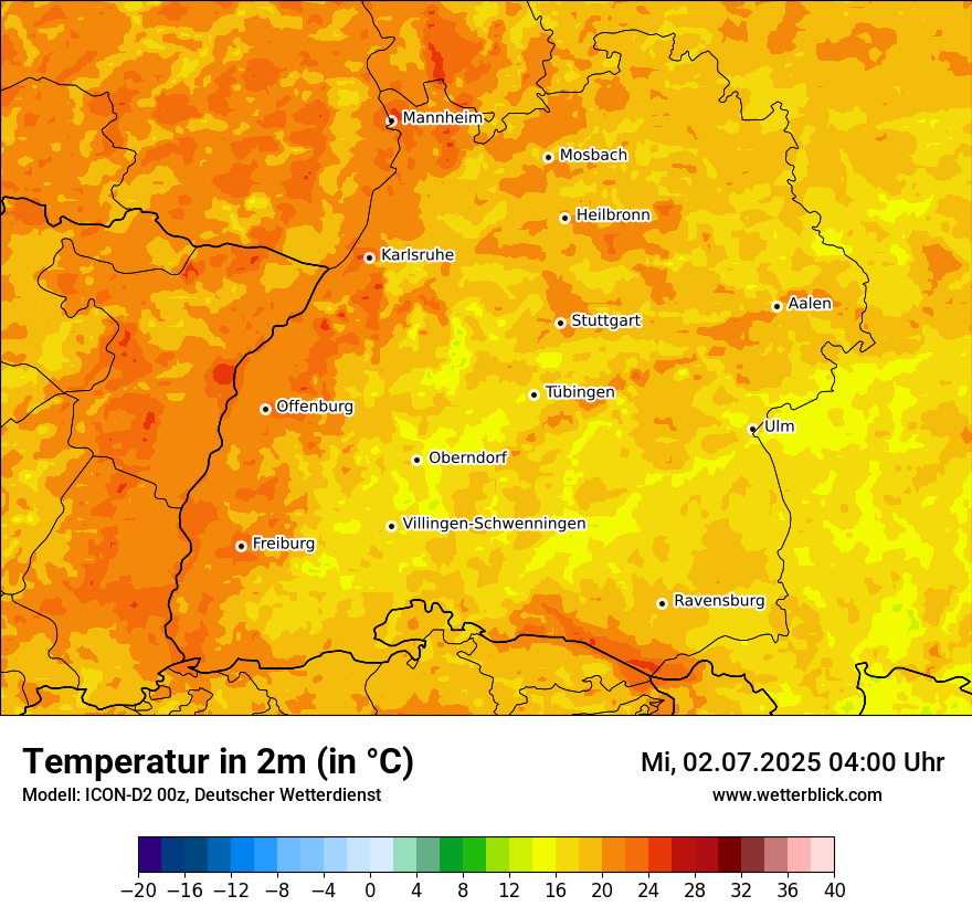 Modellkarten Temperatur