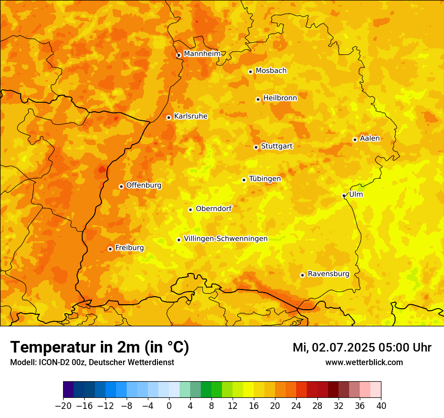 Modellkarten Temperatur