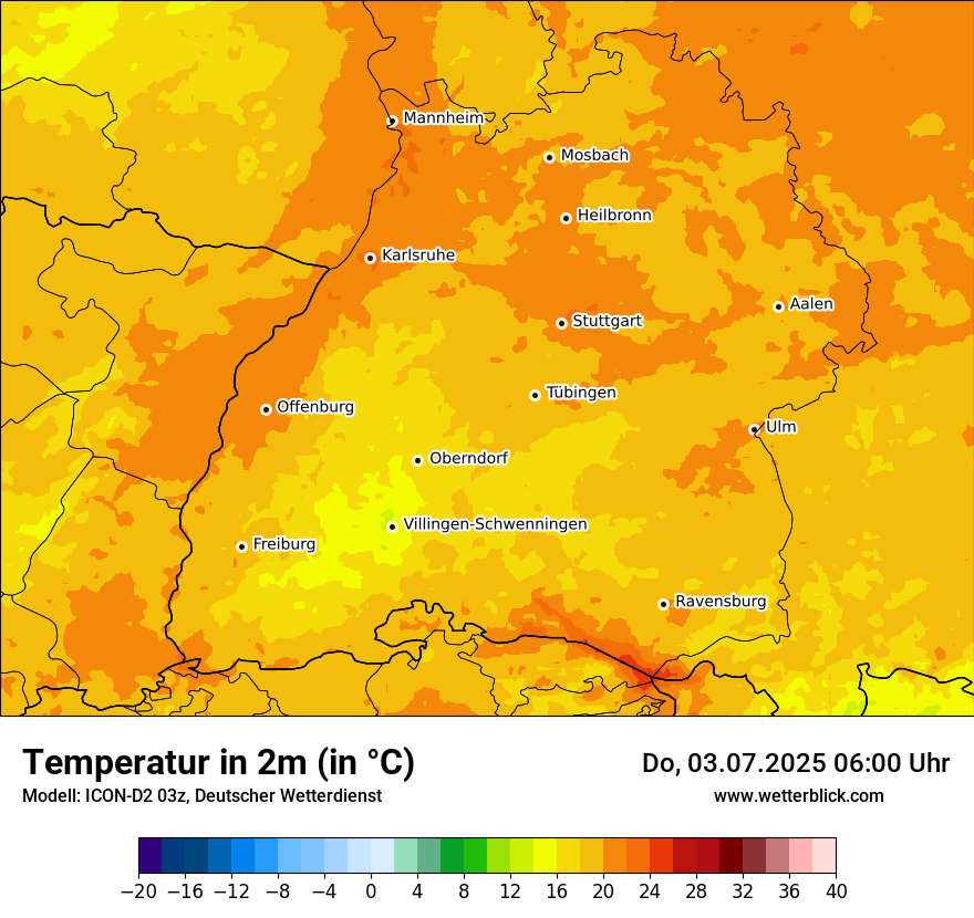 Modellkarten Temperatur