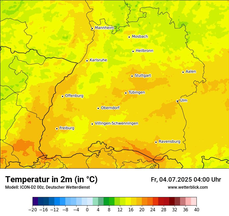Modellkarten Temperatur