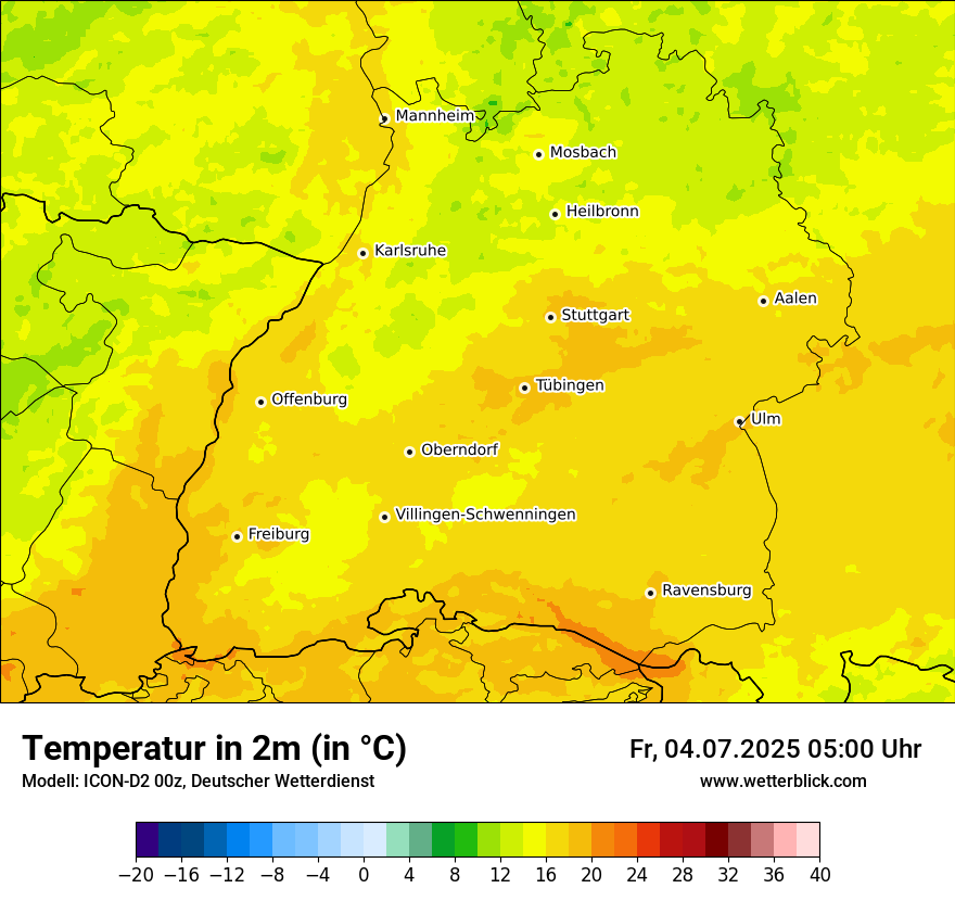 Modellkarten Temperatur