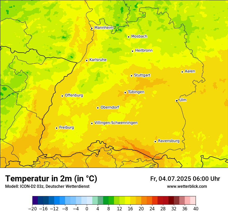 Modellkarten Temperatur