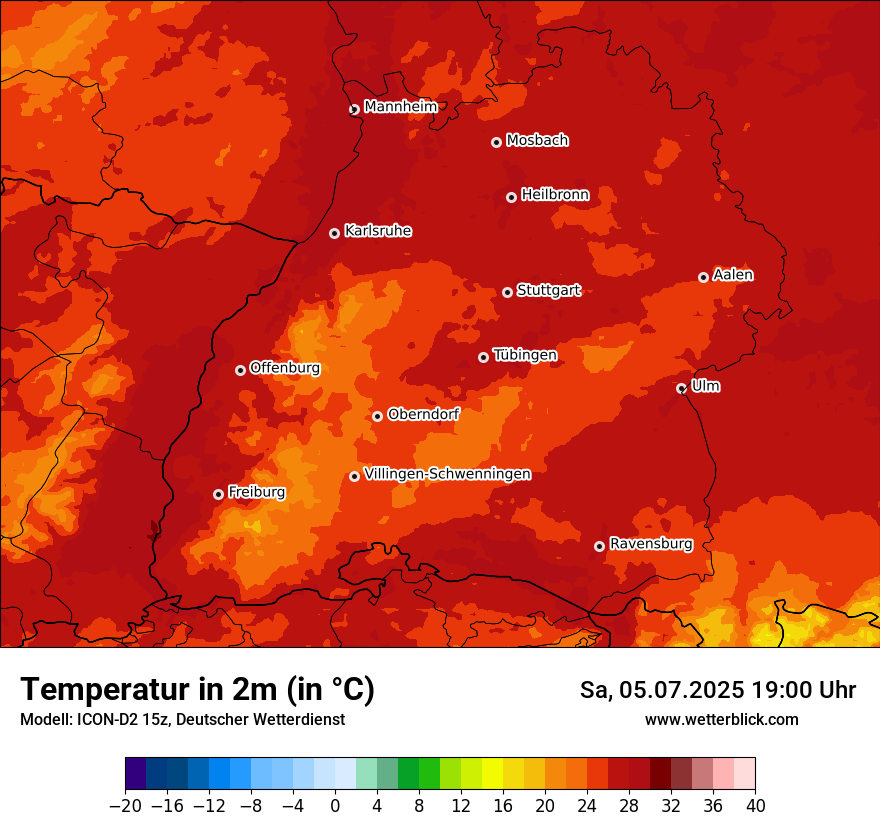 Modellkarten Temperatur