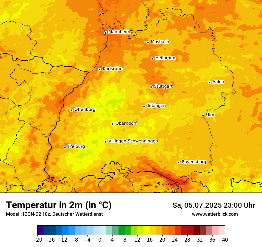 Modellkarten Temperatur