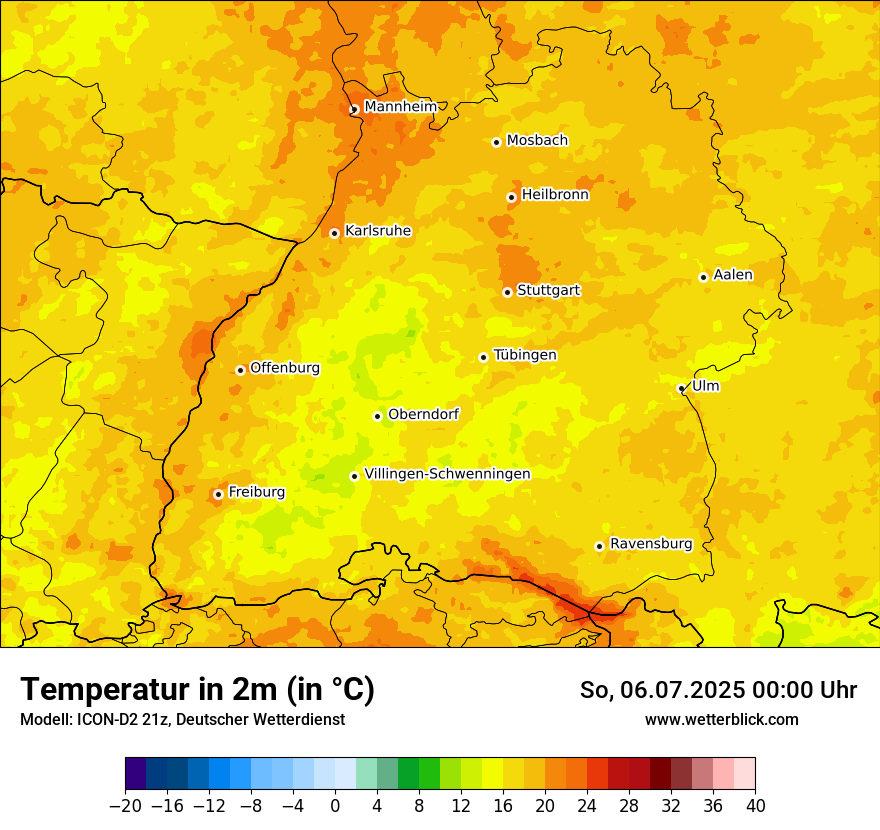 Modellkarten Temperatur