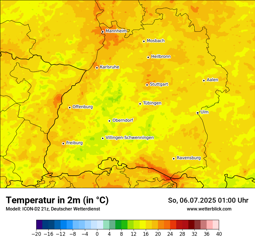 Modellkarten Temperatur