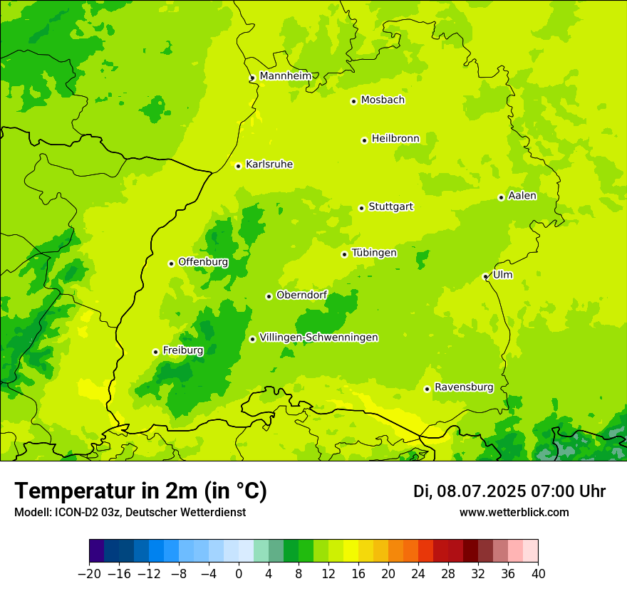 Modellkarten Temperatur