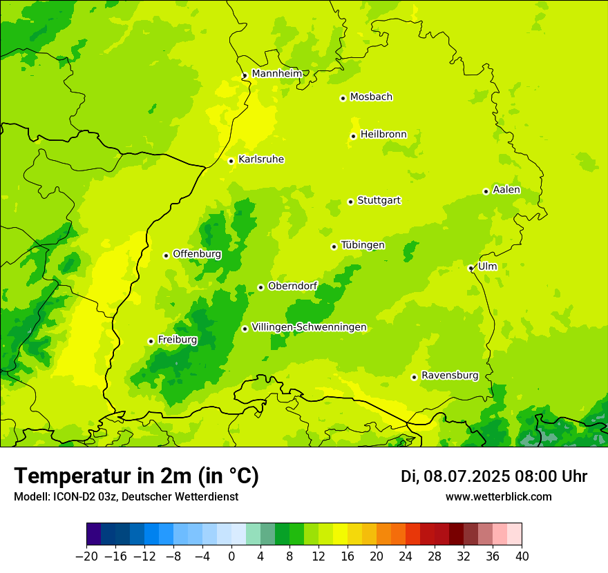 Modellkarten Temperatur