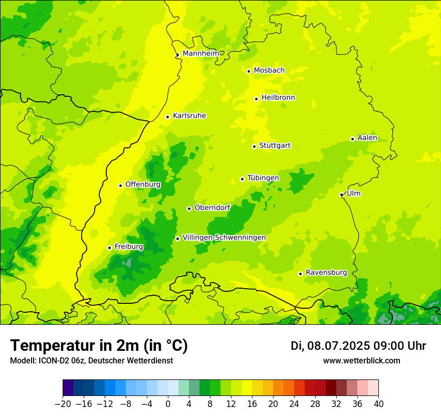 Modellkarten Temperatur