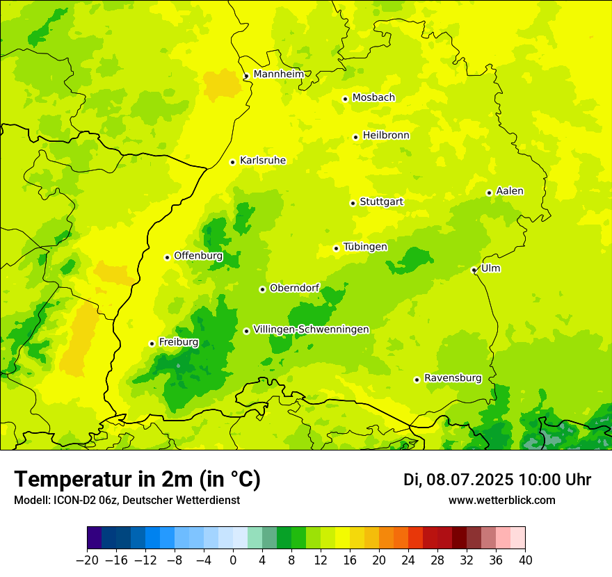 Modellkarten Temperatur