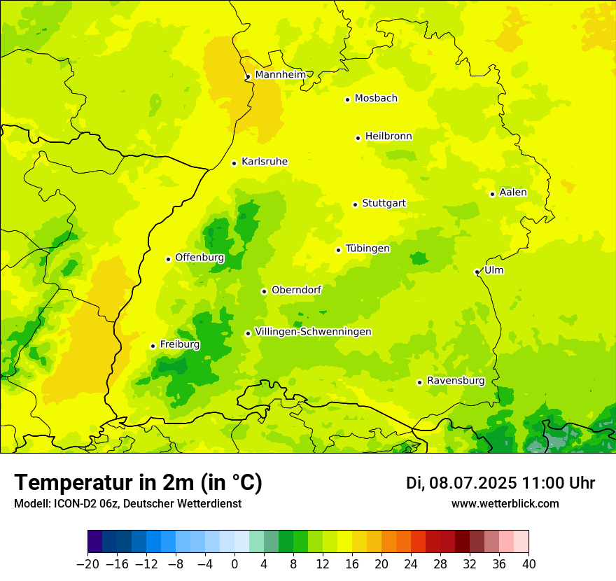 Modellkarten Temperatur