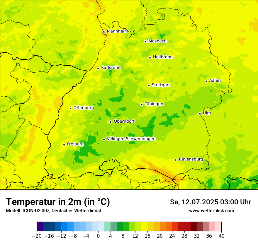 Modellkarten Temperatur