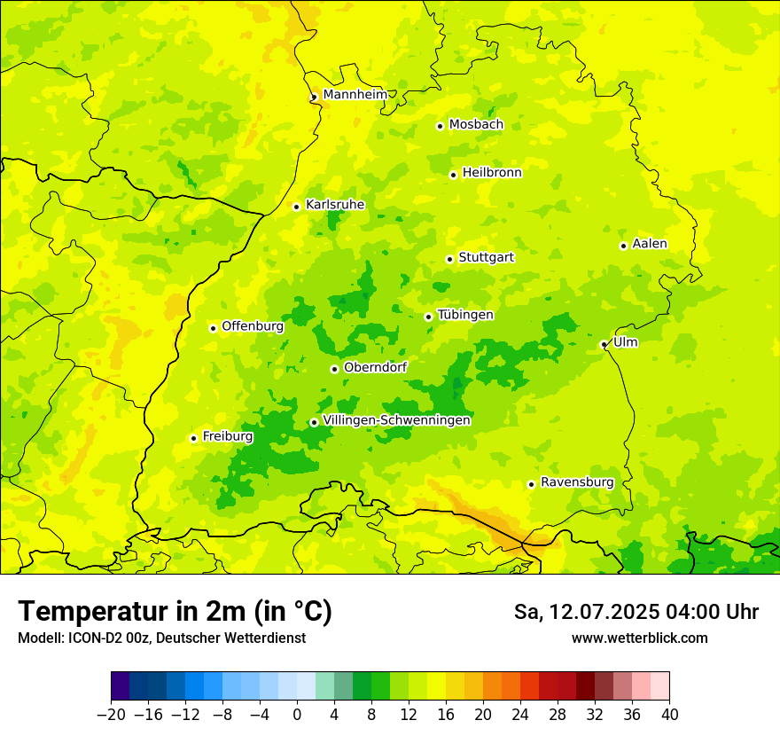 Modellkarten Temperatur