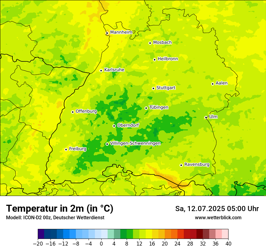 Modellkarten Temperatur