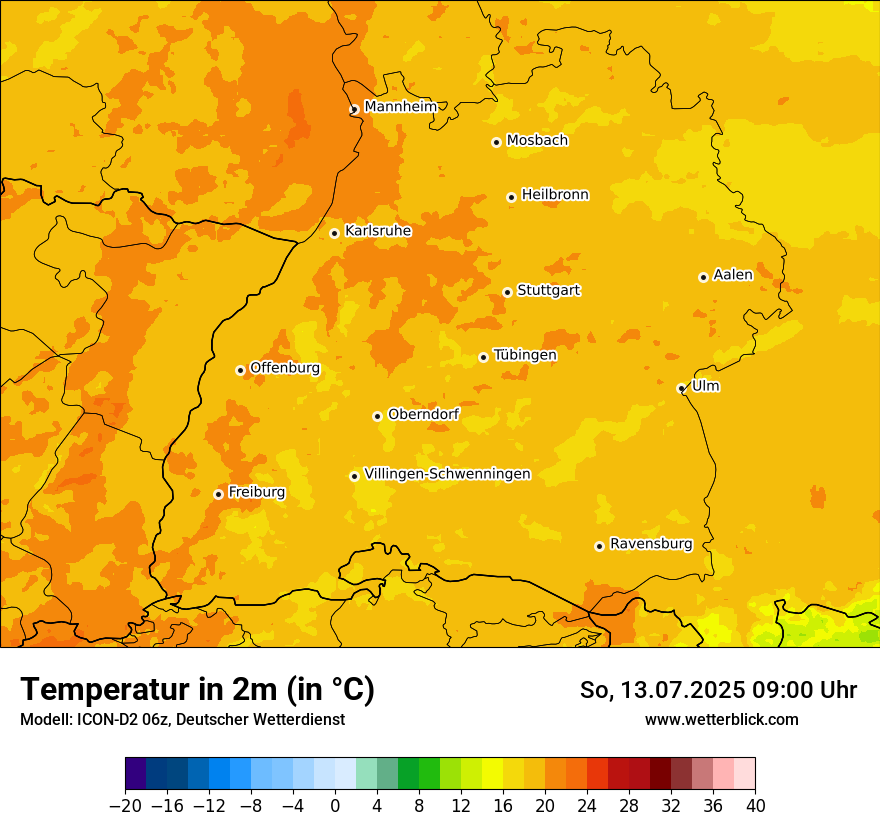 Modellkarten Temperatur